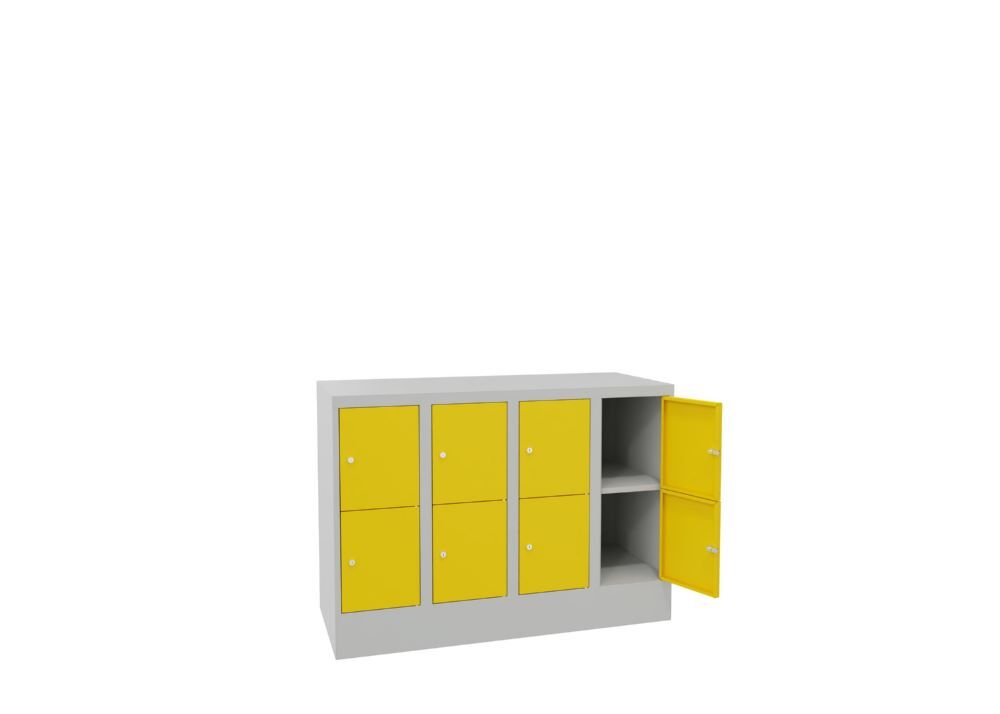 Produktbild Schließfachschrank mit Sockel, 855x1200x500 mm, 8 Fächer, RAL 7035/1018 bild 3