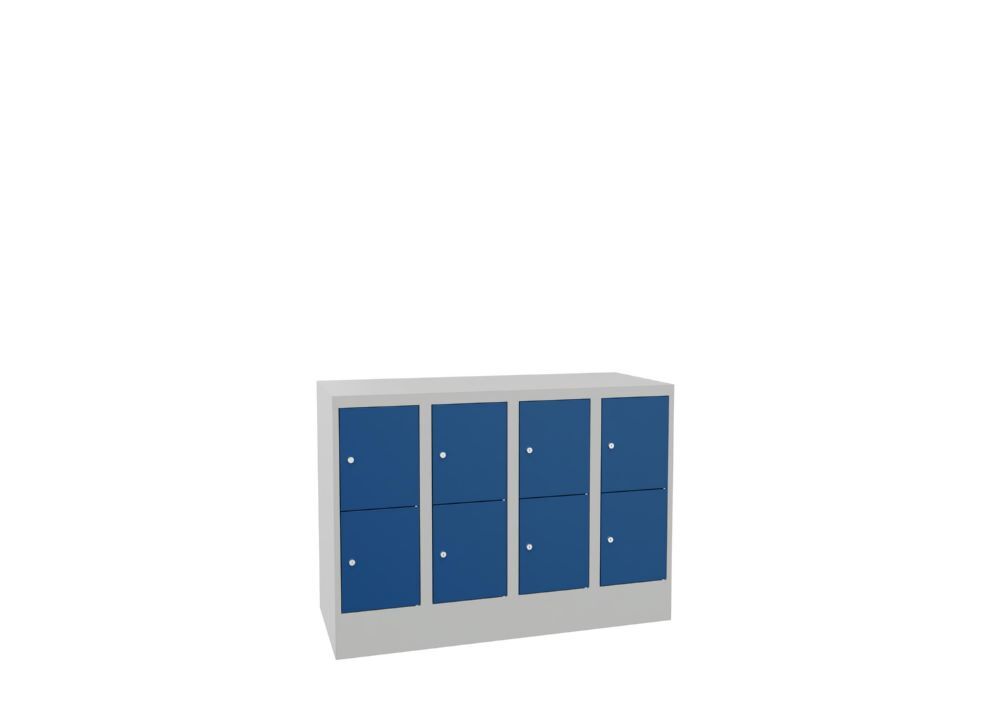 Produktbild Schließfachschrank mit Sockel, 855x1200x500 mm, 8 Fächer, RAL 7035/5010 bild 2