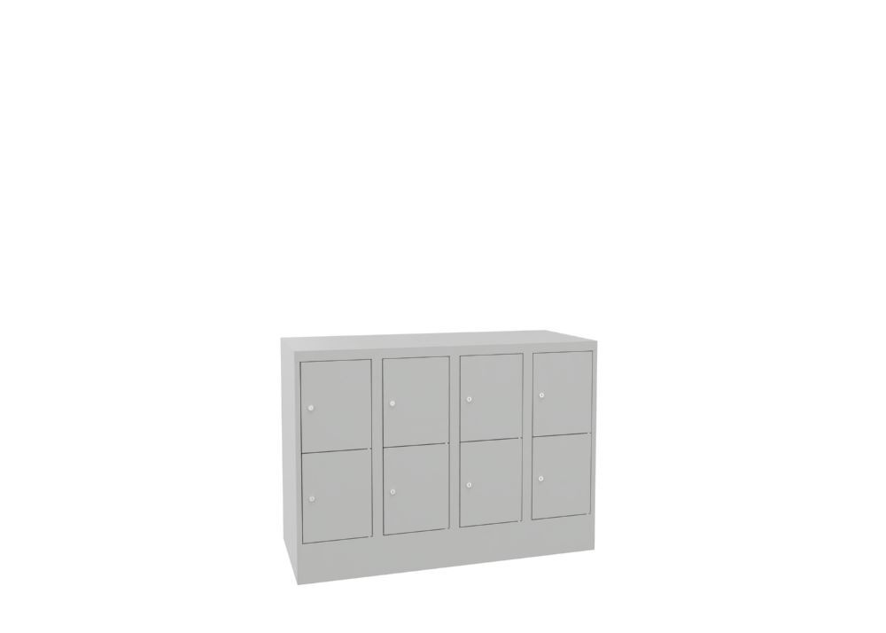 Produktbild Schließfachschrank mit Sockel, 855x1200x500 mm, 8 Fächer, RAL 7035 bild 2