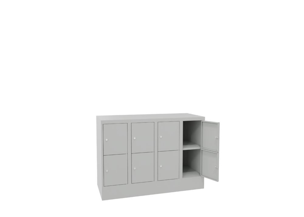 Produktbild Schließfachschrank mit Sockel, 855x1200x500 mm, 8 Fächer, RAL 7035 bild 3