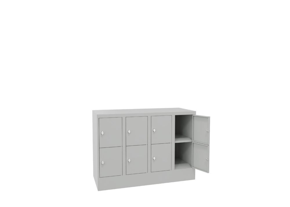 Produktbild Schließfachschrank mit Sockel, 855x1200x500 mm, 8 Fächer, RAL 7035 bild 2