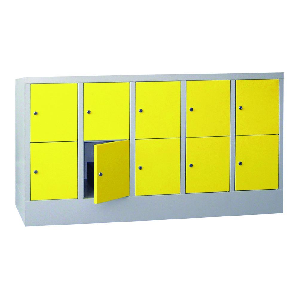 Produktbild PAVOY Schließfachschrank mit Sockel 855x1500x500 mm 20 Fächer RAL 7035/1018