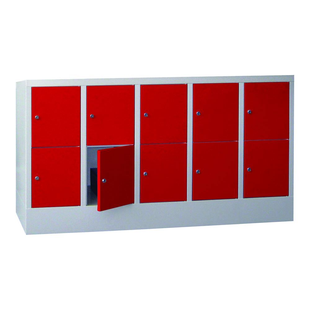 Produktbild PAVOY Schließfachschrank mit Sockel 855x1500x500 mm 20 Fächer RAL 7035/3000