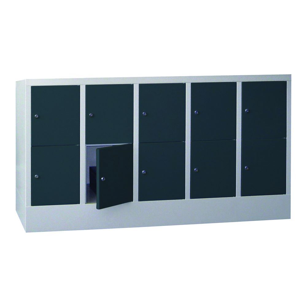 Produktbild PAVOY Schließfachschrank mit Sockel 855x1500x500 mm 20 Fächer RAL 7035/7016