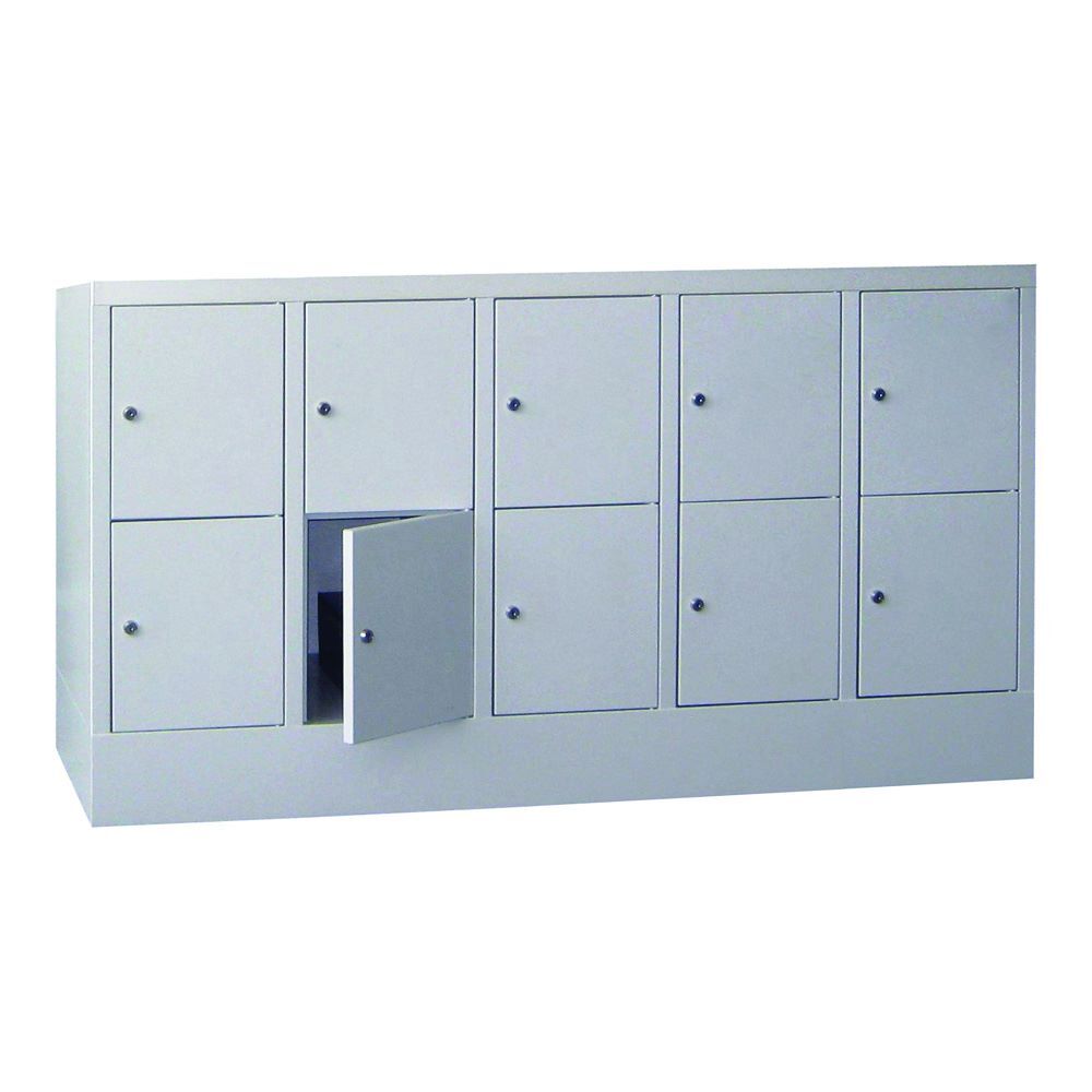 Produktbild PAVOY Schließfachschrank mit Sockel 855x1500x500 mm 20 Fächer RAL 7035