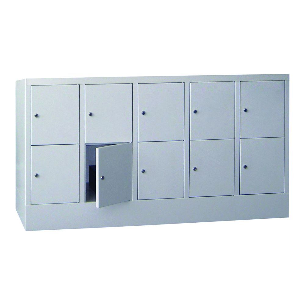 Produktbild PAVOY Schließfachschrank mit Sockel 855x1500x500 mm 20 Fächer RAL 7035