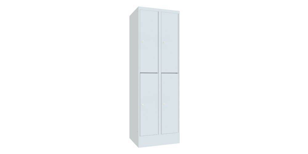 Produktbild PAVOY Schließfachschrank mit Sockel 1850x600x500 mm 4 Fächer RAL 7035