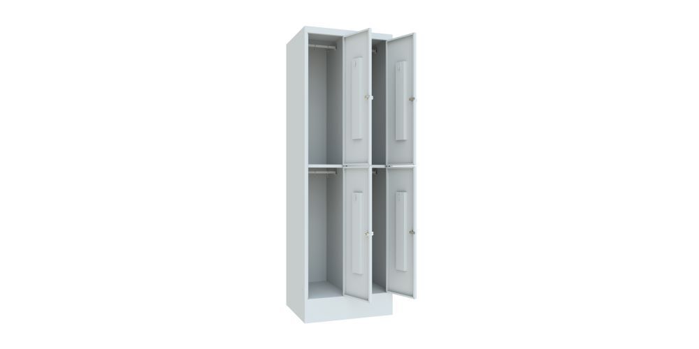 Produktbild Schließfachschrank mit Sockel, 1850x600x500 mm, 4 Fächer, RAL 7035 bild 2
