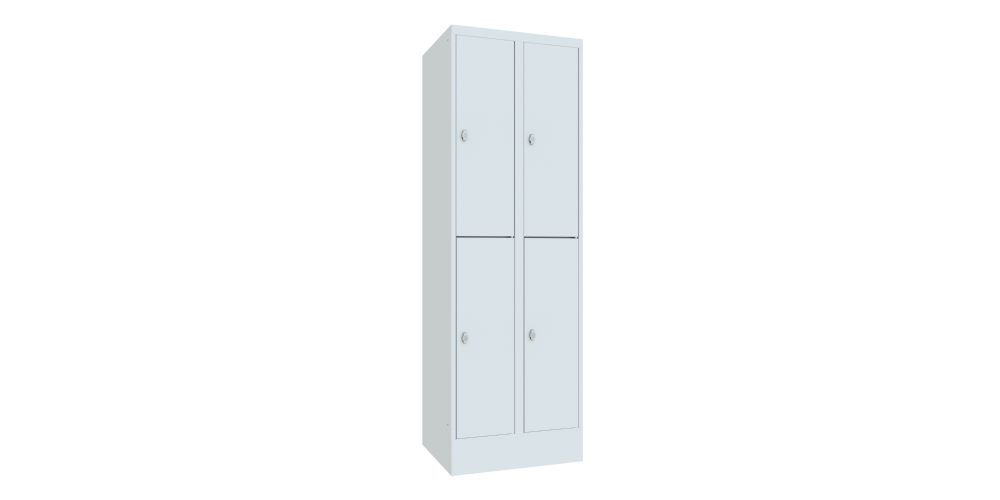 Produktbild PAVOY Schließfachschrank mit Sockel 1850x600x500 mm 4 Fächer RAL 7035