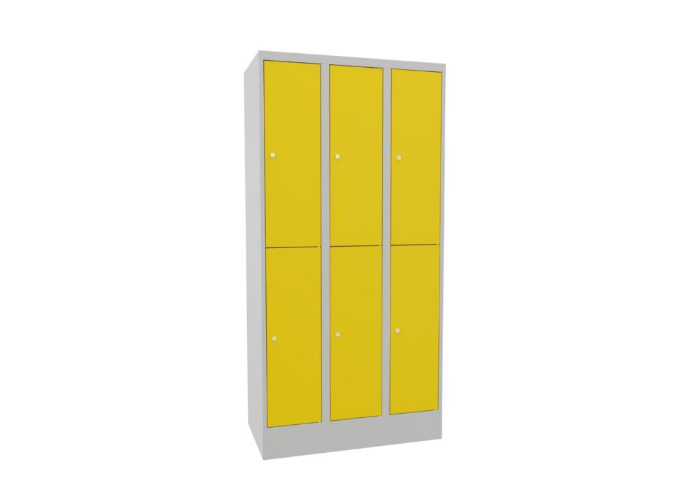 Produktbild PAVOY Schließfachschrank mit Sockel 1850x900x500 mm 6 Fächer RAL 7035/1018