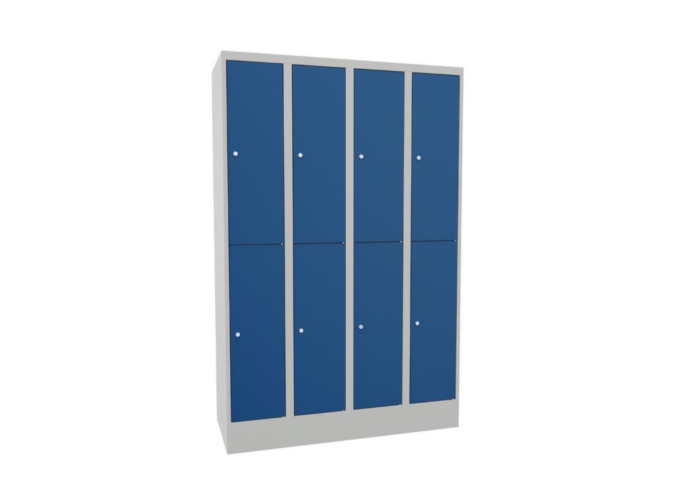 Produktbild PAVOY Schließfachschrank mit Sockel 1850x1200x500 mm 8 Fächer RAL 7035/5010