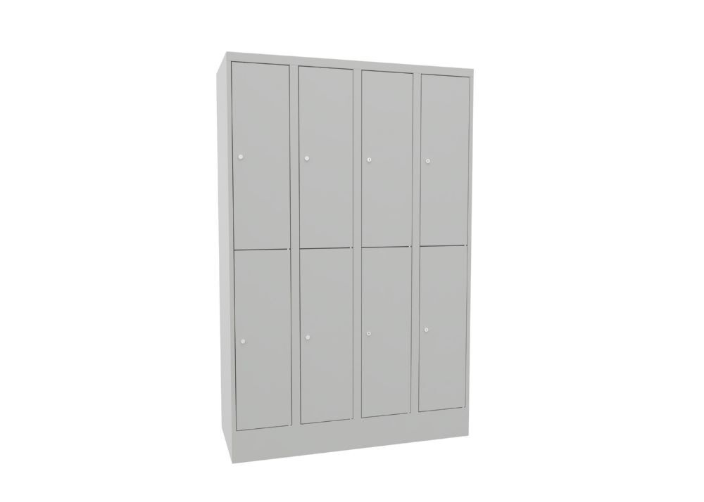 Produktbild PAVOY Schließfachschrank mit Sockel 1850x1200x500 mm 8 Fächer RAL 7035