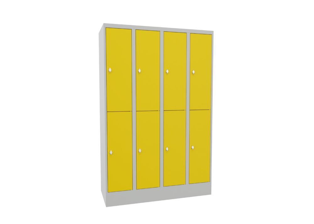 Produktbild PAVOY Schließfachschrank mit Sockel 1850x1200x500 mm 8 Fächer RAL 7035/1018