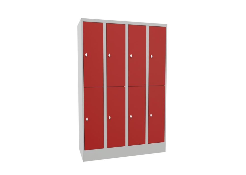 Produktbild PAVOY Schließfachschrank mit Sockel 1850x1200x500 mm 8 Fächer RAL 7035/3000