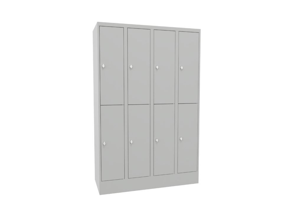 Produktbild PAVOY Schließfachschrank mit Sockel 1850x1200x500 mm 8 Fächer RAL 7035