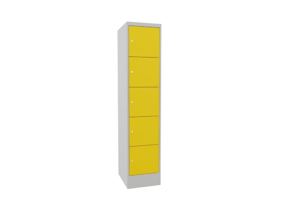 Produktbild PAVOY Schließfachschrank mit Sockel 1850x400x500 glatte Türen RAL 7035/1018