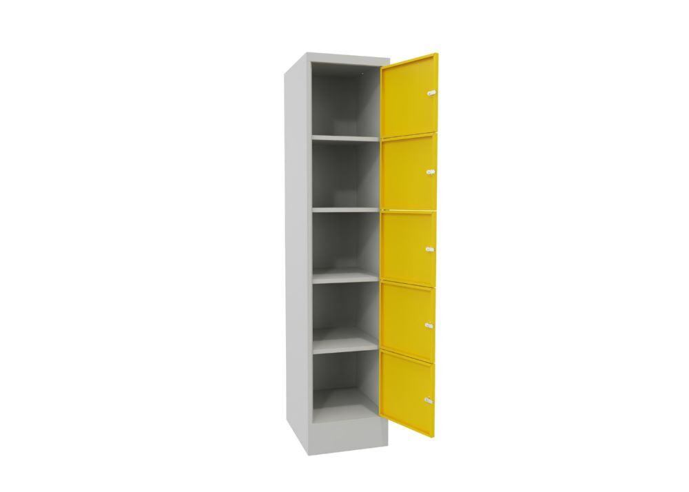 Produktbild Schließfachschrank mit Sockel 1850x400x500, 1b x 5h, Zyl., AB 400, glatte Türen bild 2