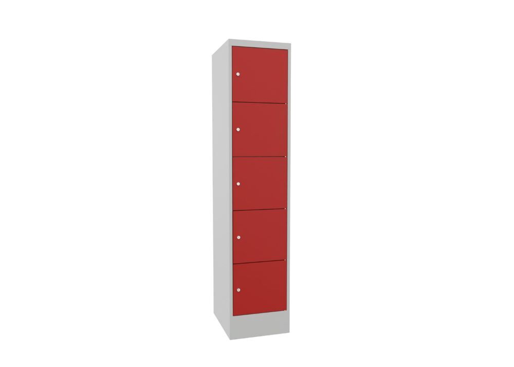 Produktbild PAVOY Schließfachschrank mit Sockel 1850x400x500 glatte Türen RAL 7035/3000