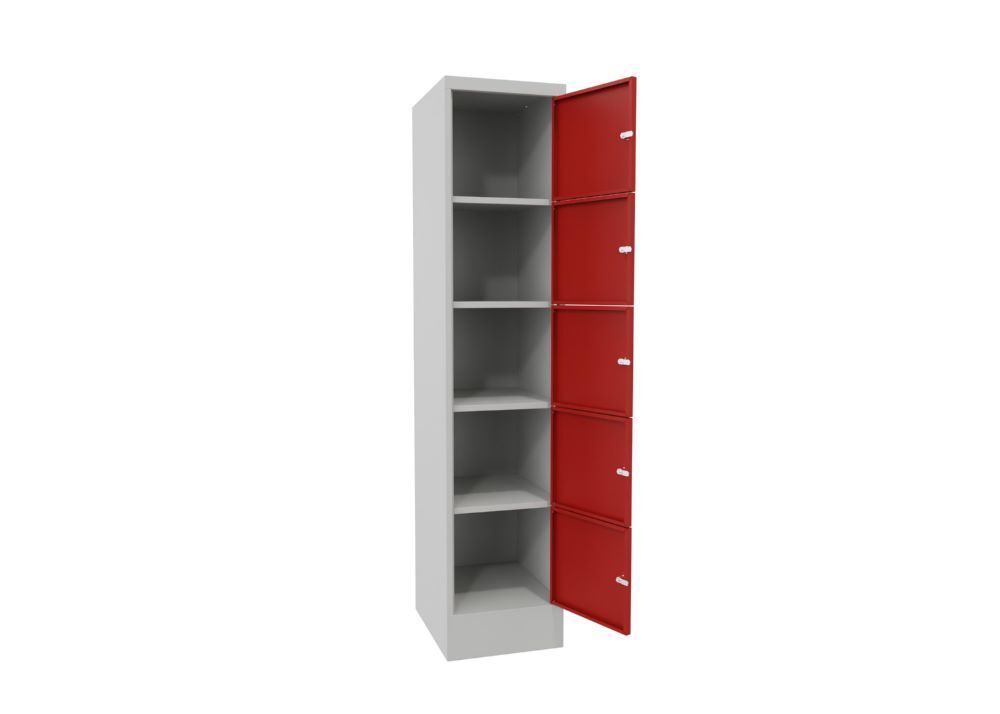 Produktbild Schließfachschrank mit Sockel 1850x400x500, 1b x 5h, Zyl., AB 400, glatte Türen bild 2