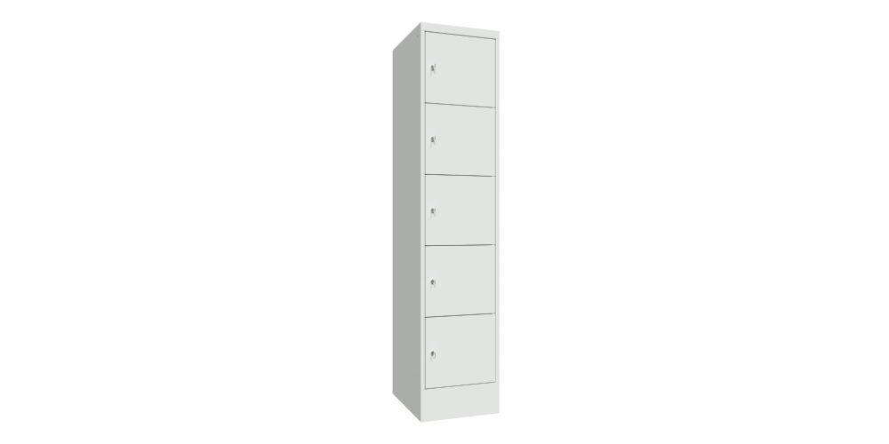 Produktbild PAVOY Schließfachschrank mit Sockel 1850x400x500 glatte Türen RAL 7035
