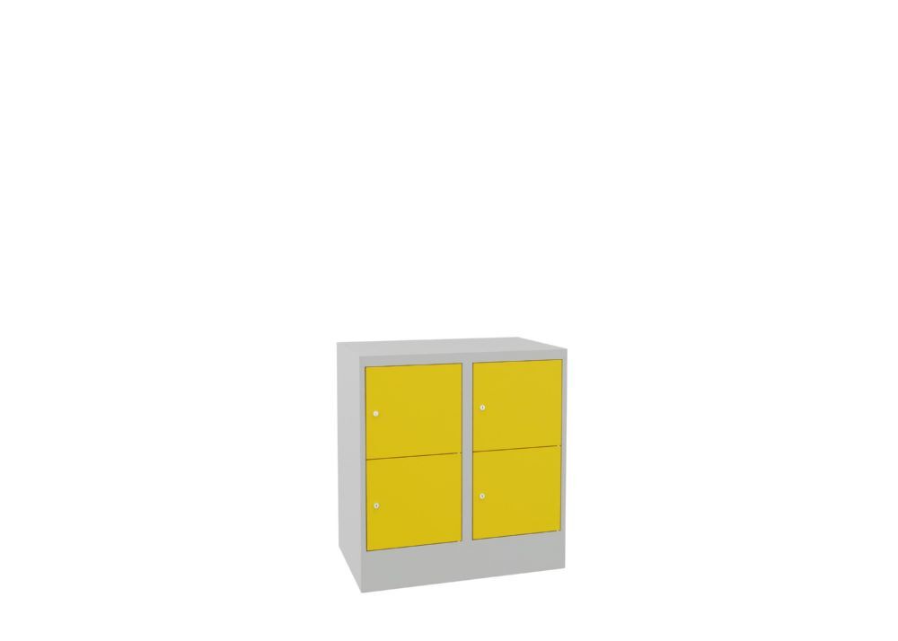 Produktbild PAVOY Schließfachschrank mit Sockel 855x800x500 glatte Türen RAL 7035/1018