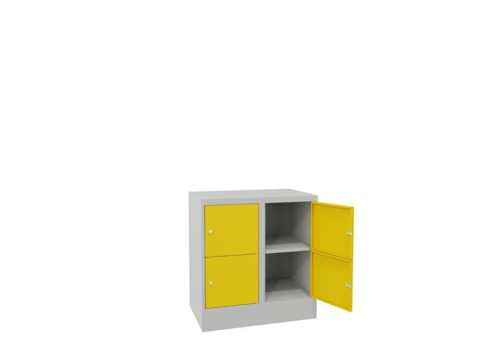Produktbild Schließfachschrank mit Sockel 855x800x500, 2b x 2h, Zyl., AB 400, glatte Türen bild 2