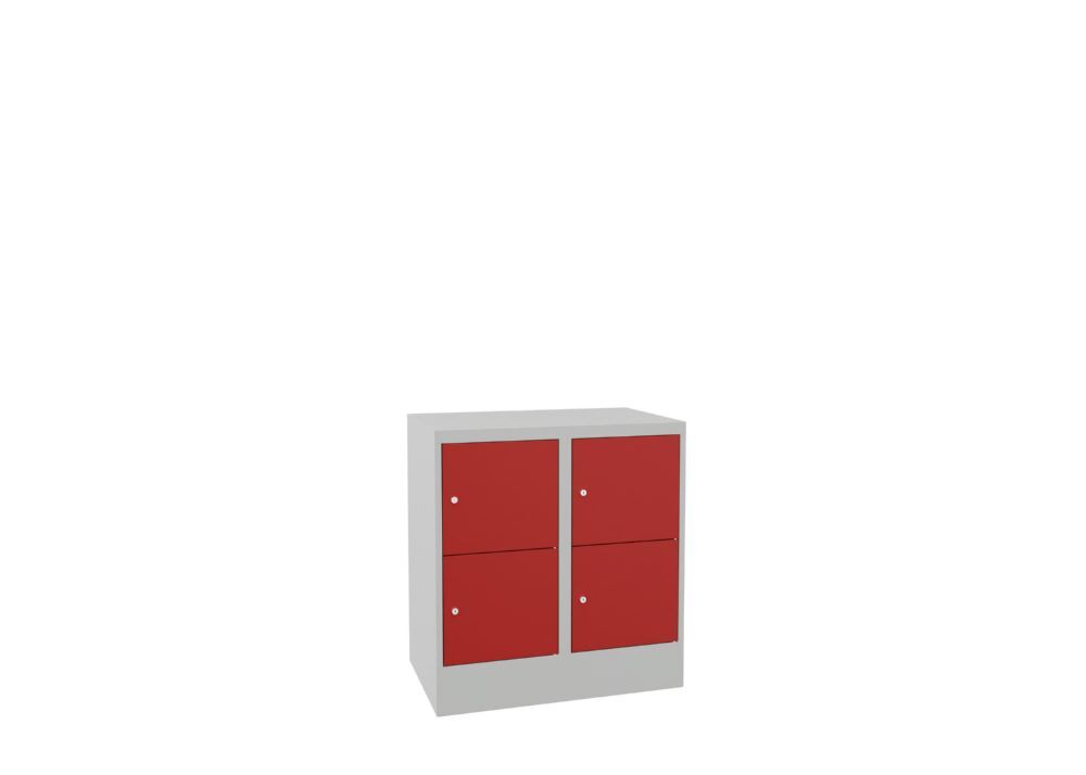 Produktbild PAVOY Schließfachschrank mit Sockel 855x800x500 glatte Türen RAL 7035/3000