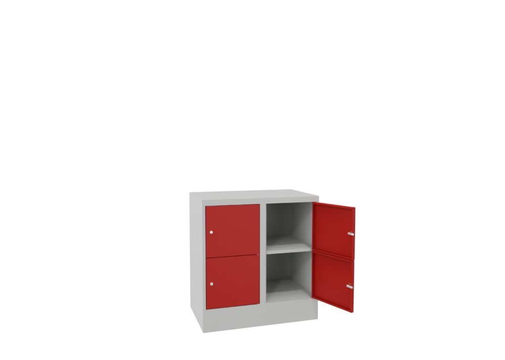 Produktbild Schließfachschrank mit Sockel 855x800x500, 2b x 2h, Zyl., AB 400, glatte Türen bild 2