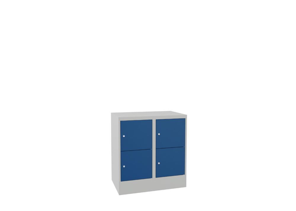 Produktbild PAVOY Schließfachschrank mit Sockel 855x800x500 glatte Türen RAL 7035/5010