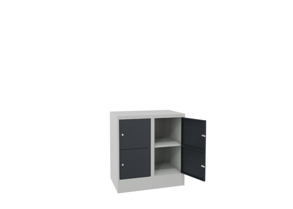 Produktbild Schließfachschrank mit Sockel 855x800x500, 2b x 2h, Zyl., AB 400, glatte Türen bild 2