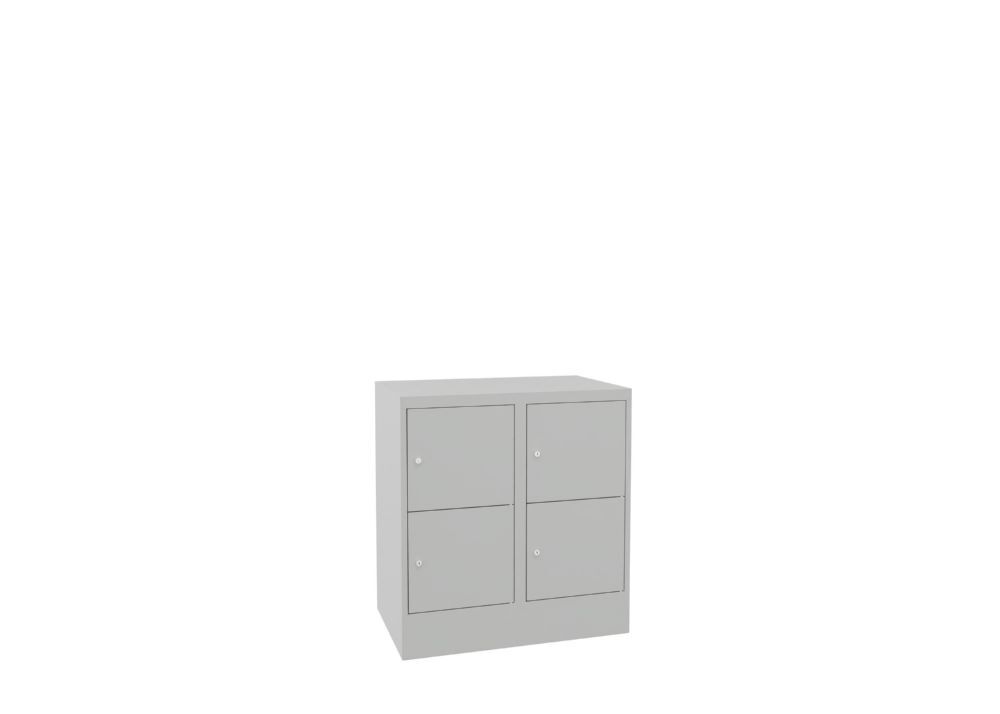 Produktbild PAVOY Schließfachschrank mit Sockel 855x800x500 glatte Türen RAL 7035