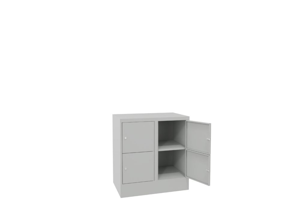 Produktbild Schließfachschrank mit Sockel 855x800x500, 2b x 2h, Zyl., AB 400, glatte Türen bild 2