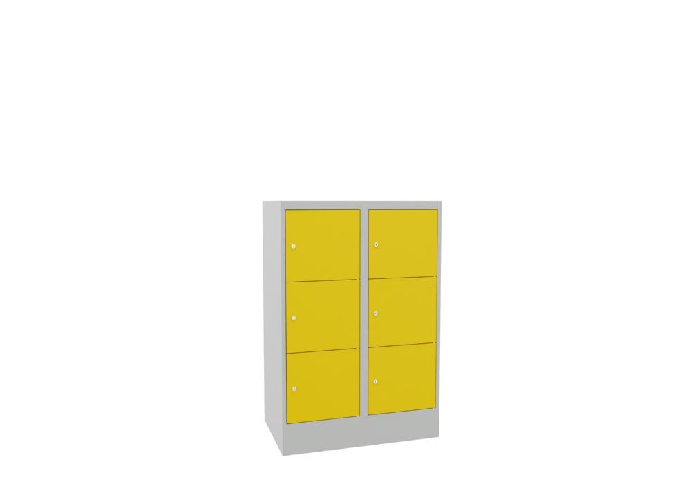 Produktbild PAVOY Schließfachschrank mit Sockel 1187x800x500 glatte Türen RAL 7035/1018
