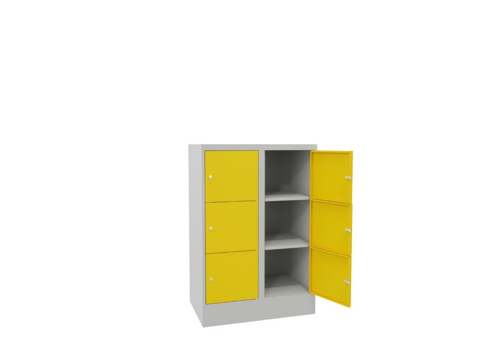 Produktbild Schließfachschrank mit Sockel 1187x800x500, 2b x 3h, Zyl., AB 400, glatte Türen bild 2