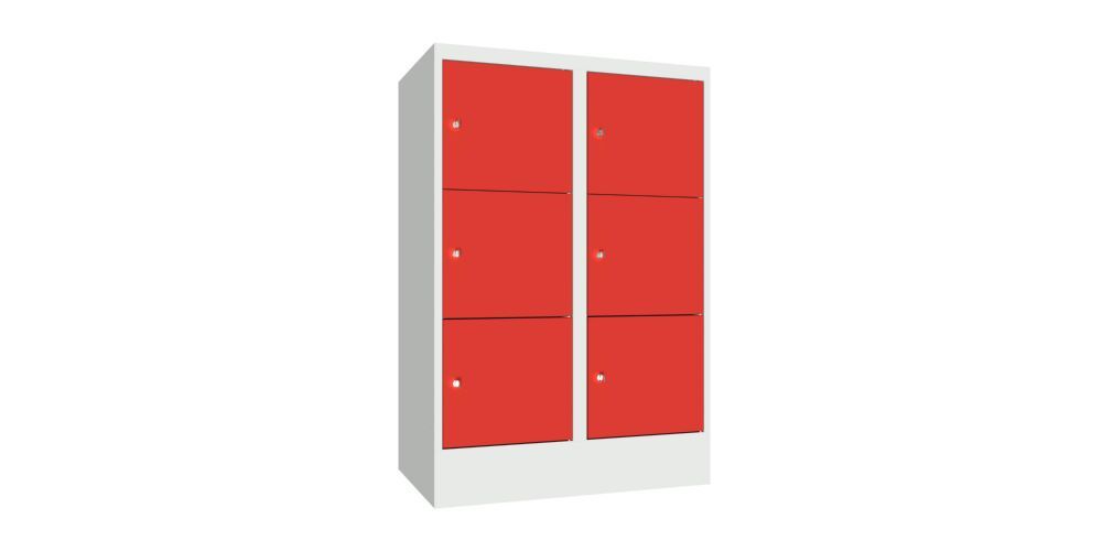 Produktbild PAVOY Schließfachschrank mit Sockel 1187x800x500 glatte Türen RAL 7035/3000