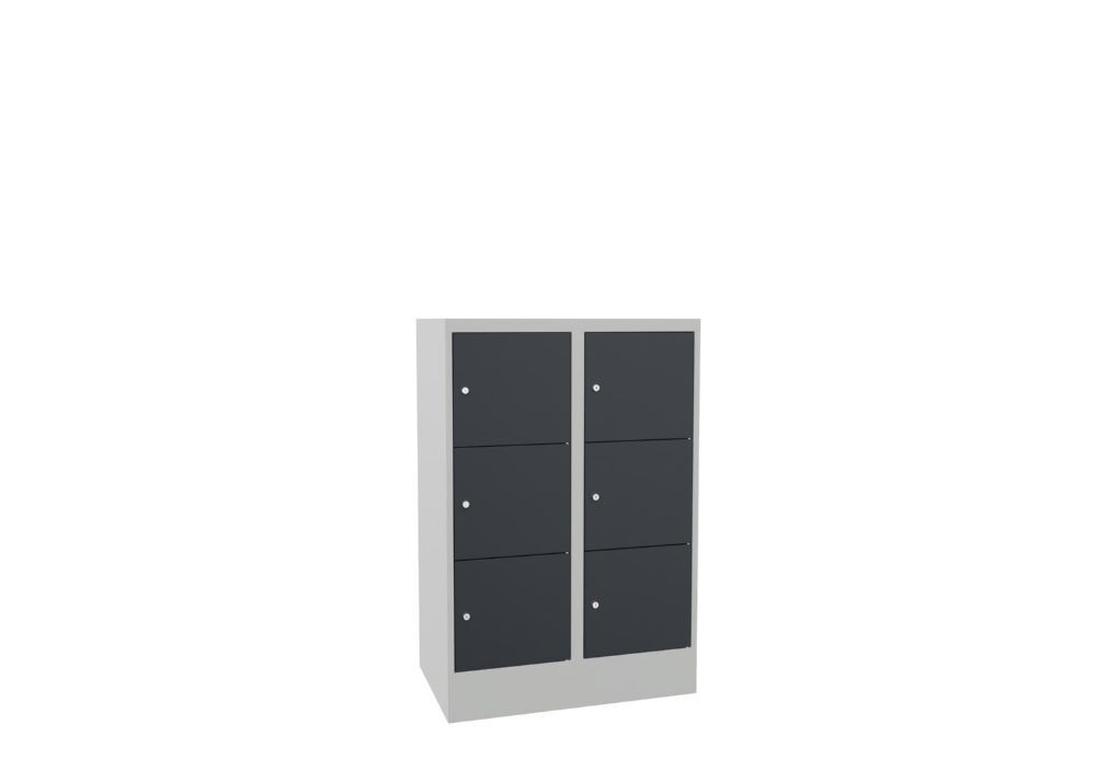 Produktbild PAVOY Schließfachschrank mit Sockel 1187x800x500 glatte Türen RAL 7035/7016