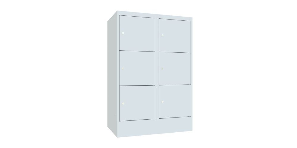 Produktbild Schließfachschrank mit Sockel 1187x800x500, 2b x 3h, Zyl., AB 400, glatte Türen bild 2