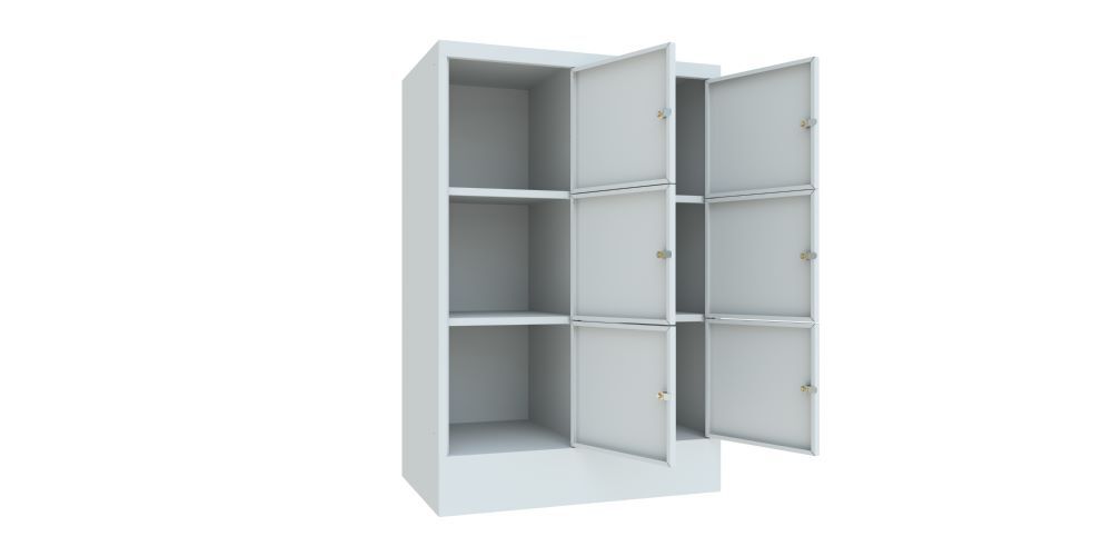 Produktbild Schließfachschrank mit Sockel 1187x800x500, 2b x 3h, Zyl., AB 400, glatte Türen bild 3