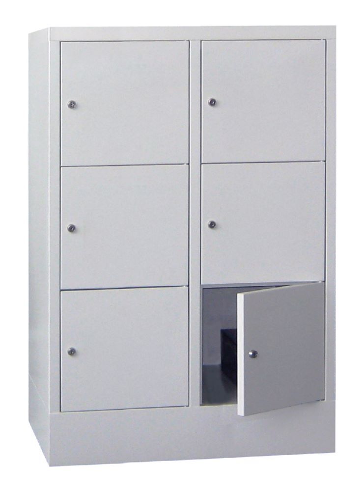 Produktbild PAVOY Schließfachschrank mit Sockel 1187x800x500 glatte Türen RAL 7035