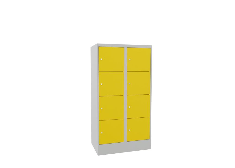 Produktbild PAVOY Schließfachschrank mit Sockel 1518x800x500 glatte Türen RAL 7035/1018