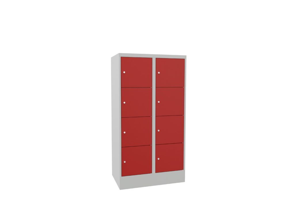 Produktbild PAVOY Schließfachschrank mit Sockel 1518x800x500 glatte Türen RAL 7035/3000