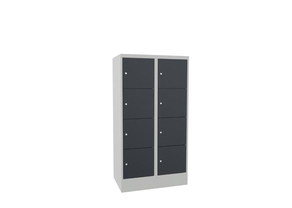 Produktbild PAVOY Schließfachschrank mit Sockel 1518x800x500 glaltte Türen RAL 7035/7016