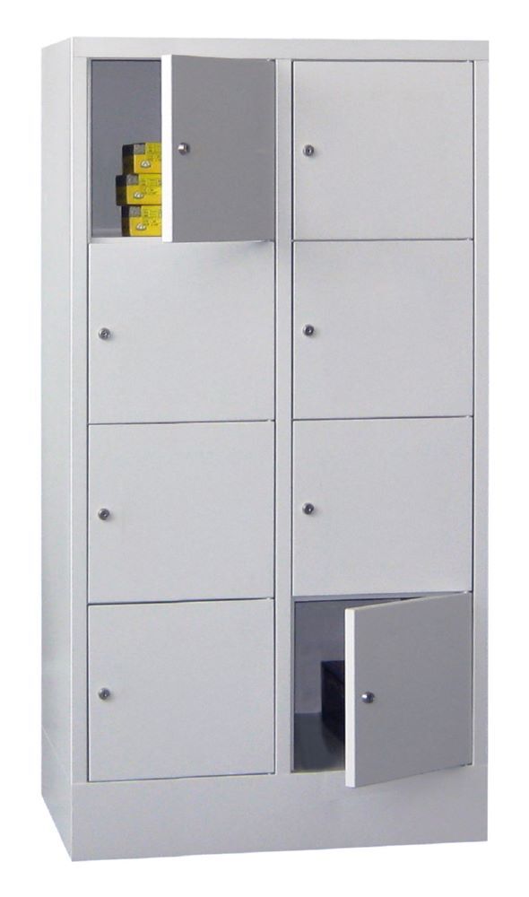 Produktbild PAVOY Schließfachschrank mit Sockel 1518x800x500 glatte Türen RAL 7035