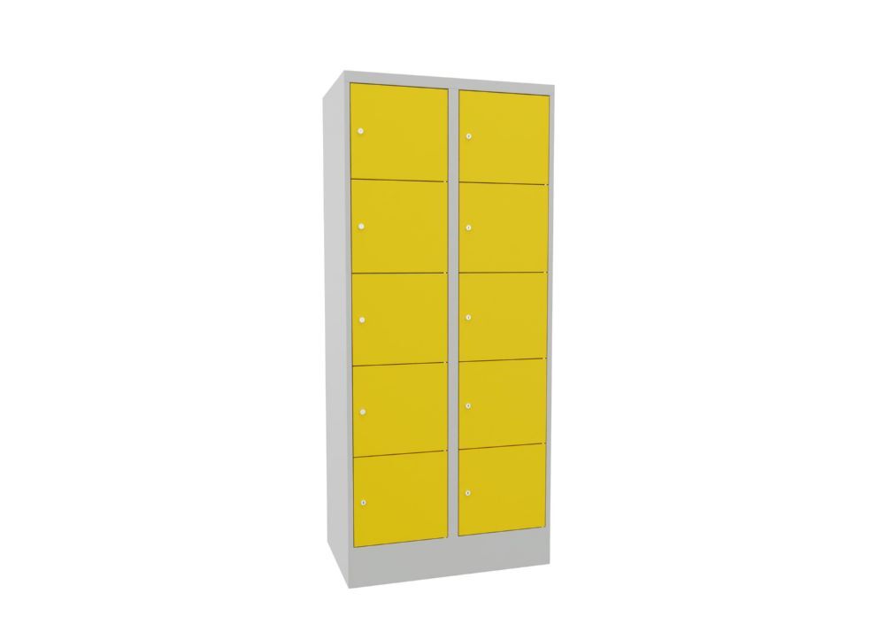 Produktbild PAVOY Schließfachschrank mit Sockel 1850x800x500 glatte Türen RAL 7035/1018