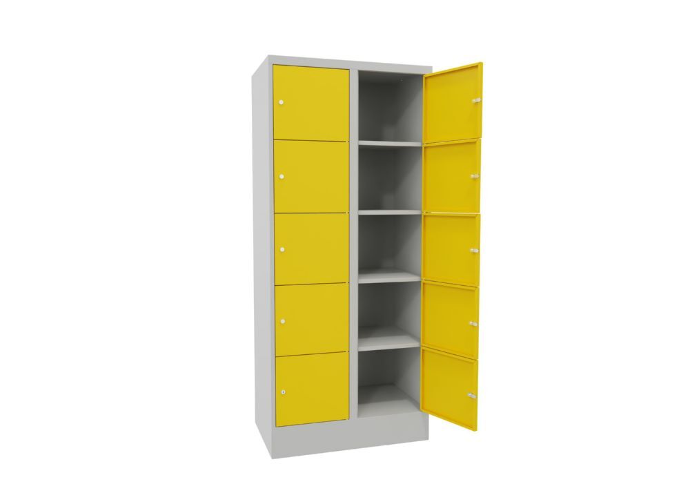 Produktbild Schließfachschrank mit Sockel 1850x800x500, 2b x 5h, Zyl., AB 400, glatte Türen bild 2