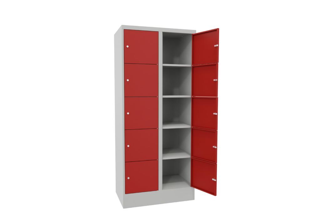 Produktbild Schließfachschrank mit Sockel 1850x800x500, 2b x 5h, Zyl., AB 400, glatte Türen bild 2
