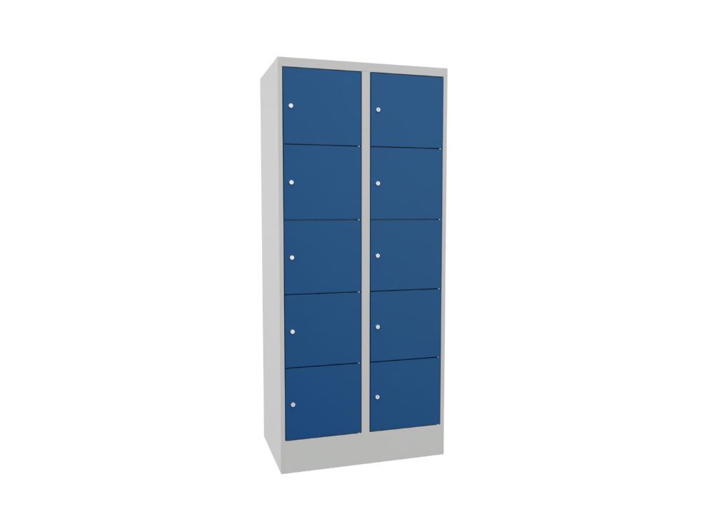Produktbild PAVOY Schließfachschrank mit Sockel 1850x800x500 glatte Türen rAL 7035/5010