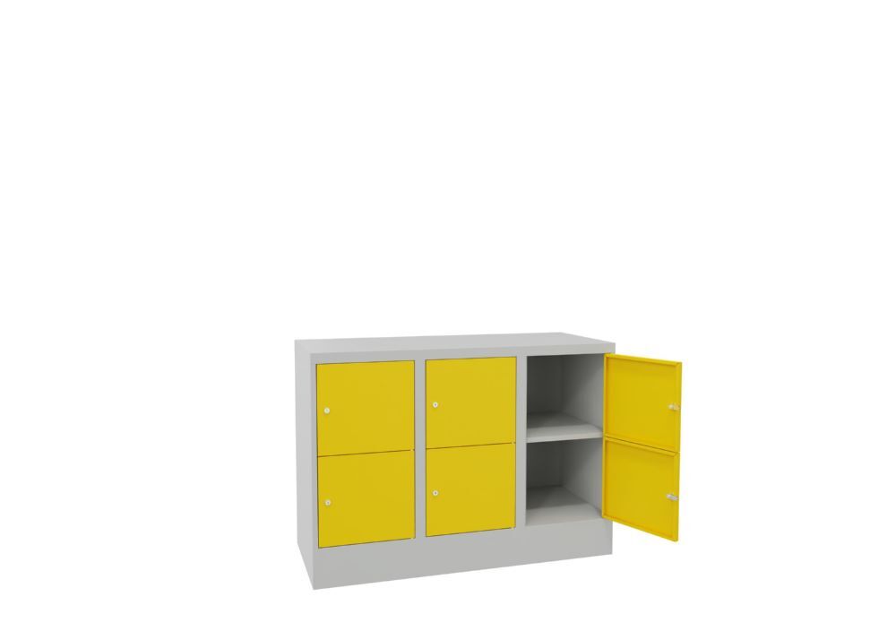 Produktbild Schließfachschrank mit Sockel 855x1200x500, 3b x 2h, Zyl., AB 400, glatte Türen bild 2
