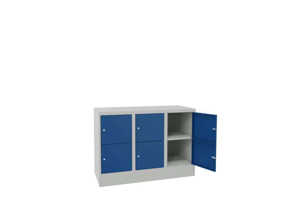 Produktbild Schließfachschrank mit Sockel 855x1200x500, 3b x 2h, Zyl., AB 400, glatte Türen bild 2