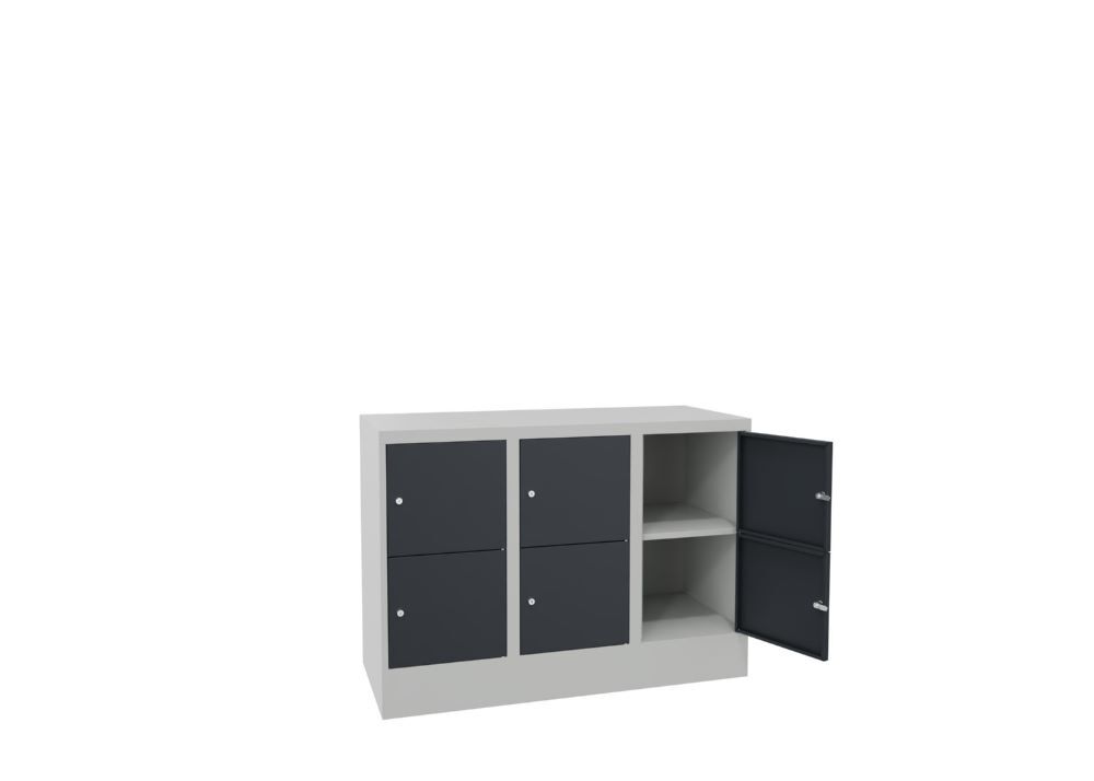 Produktbild Schließfachschrank mit Sockel 855x1200x500, 3b x 2h, Zyl., AB 400, glatte Türen bild 2